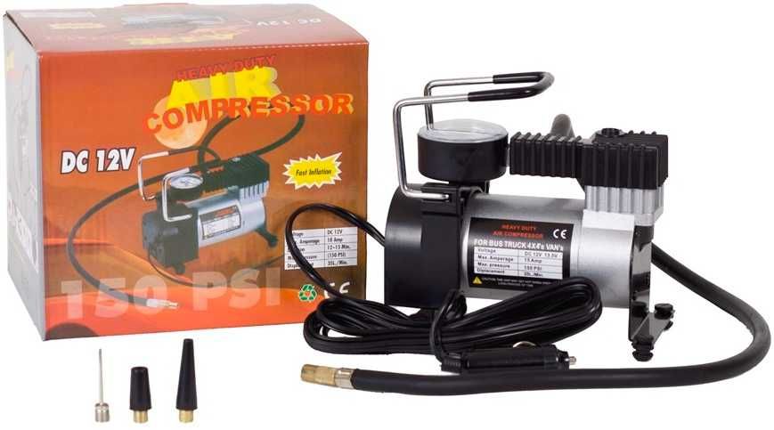 Solidny Metalowy kompresor samochodowy 12V