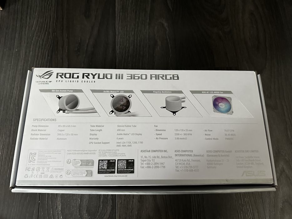 Nowe Chłodzenie Wodne ASUS ROG RYUO III 360 ARGB
