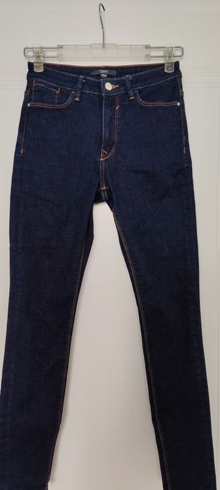 Granatowe jeansy rurki skinny Esprit rozm. S