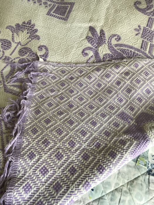 Покрывало вязанное шерстяное,хб плотное