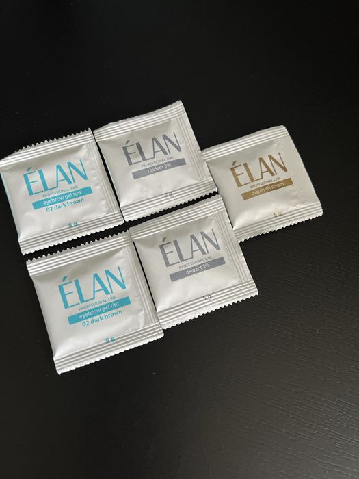 Farba do brwi Elan 02 dark brown(2saszetki farby+2aktywatora+1oil)
