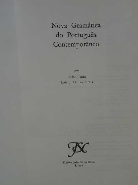 Nova Gramática do Português Contemporâneo de Celso Cunha