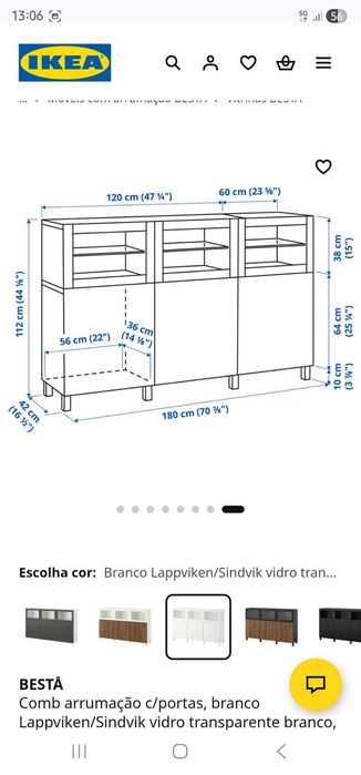 Aparador Ikea Besta 1,80 Branco