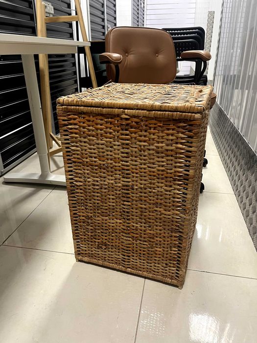 IKEA BRANÄS Cesto p/roupa forrado, rota, 80 l