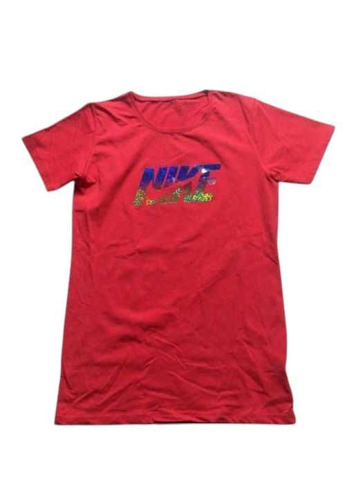 Nowy czerwony t-shirt 36,S bluzka z nadrukiem Nike