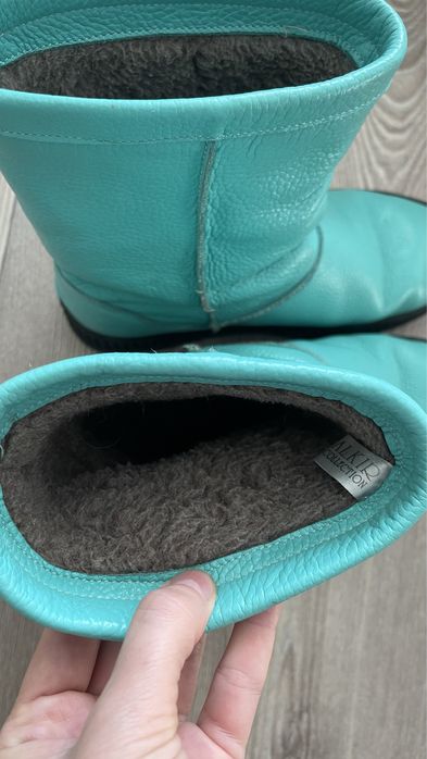 Бірюзові, зимові чоботи