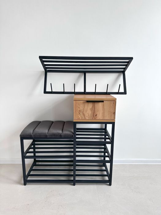 Банкетка консоль з шухлядою доставка безкоштовна віщак в металеві рамі