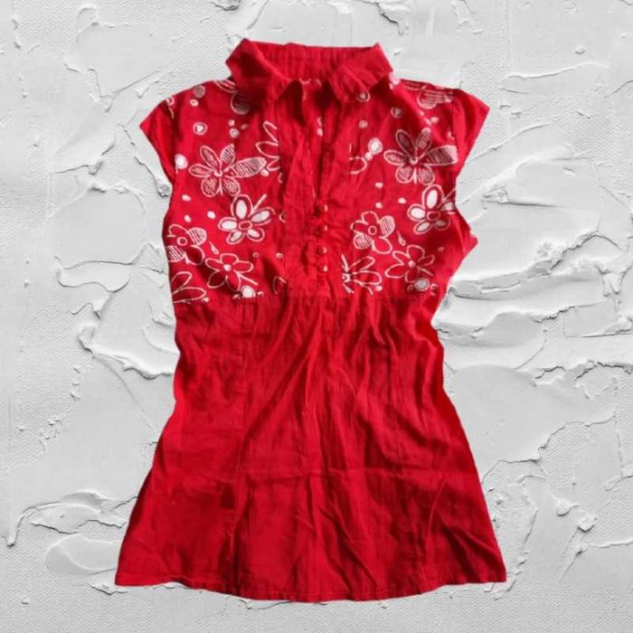 Bluzka koszula ciążowa S/36 wiązanie i ściągacz zapinana #758