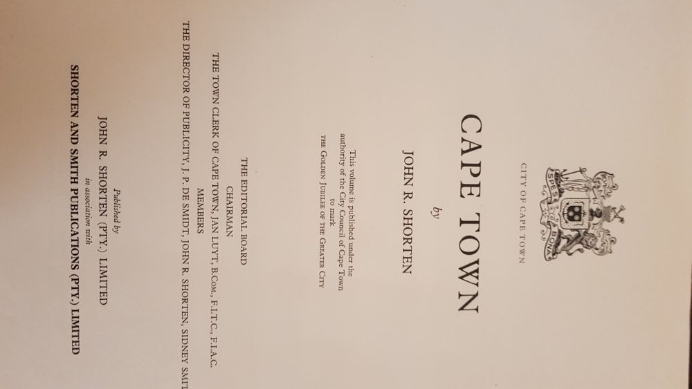 Livro autografado The golden jubilee of Greater Cape Town 1963