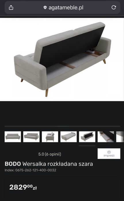Kanapa welurowa z funkcją spania