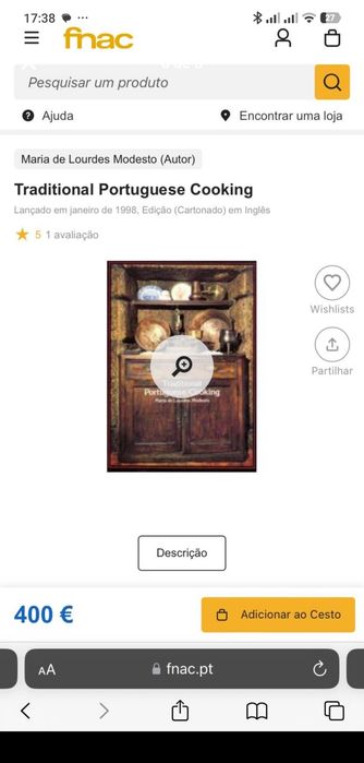 Livro mítico da. Culinária Portuguesa, a Bíblia da Cozinha Portuguesa de Maria de Lurdes Modesto