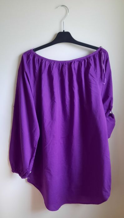 Jagodowa koszulowa tunika sukienka