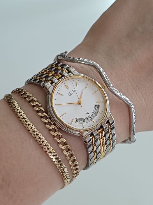 Citizen vintage zegarek męski unisex złoty srebrny