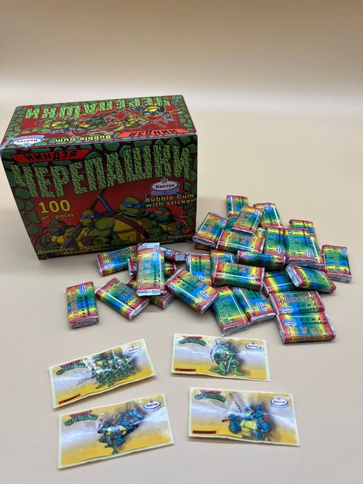 Наклейки Черепашки ниндзя вкладыши нептун юрмел коллекция винтаж