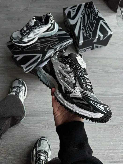 Мужские и женские кроссовки OFF-WHITE Be Right Back Grey Black Origina