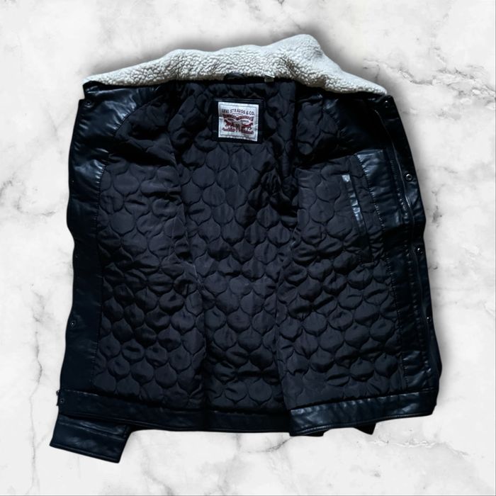 XXL 52 54 Levis куртка кожанка черная ветровка бомбер шерпа демисезон