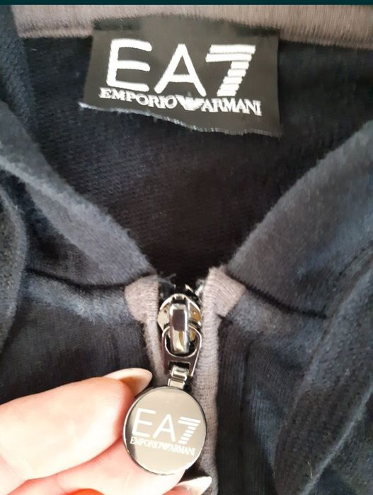 Emporio Armani bluza M granatowa na zasuwke męska EA7 kaptur