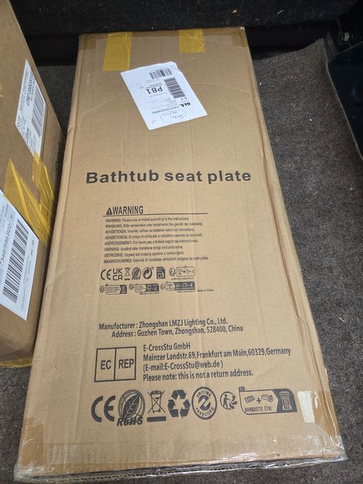 Placa ou banco de assento para banheira