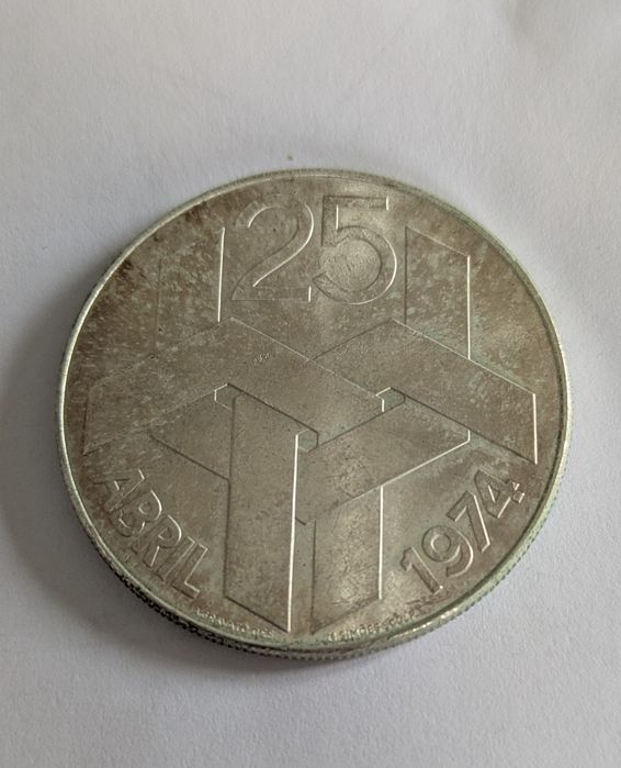 Moeda prata 250$ Comemoração 25 Abri de 1974