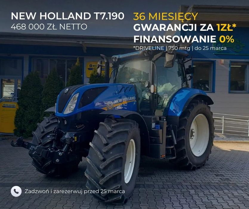 New Holland T7.190  ciągnik rolniczy