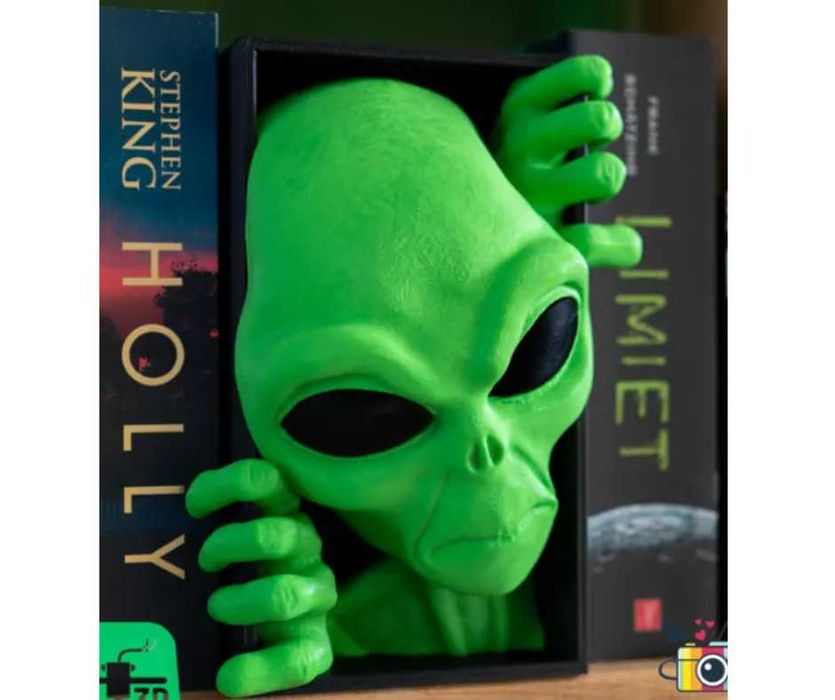 ALIEN ZIELONY głowa Aliena stojak na książki