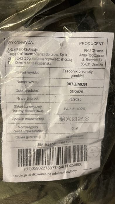 Plecak wojskowy 987B