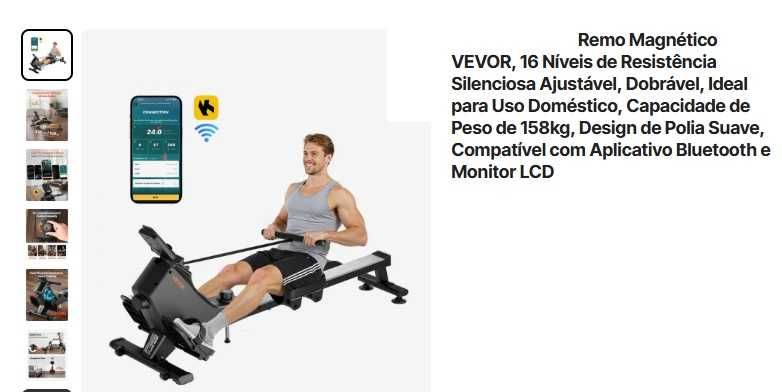Máquina de remo cor preto