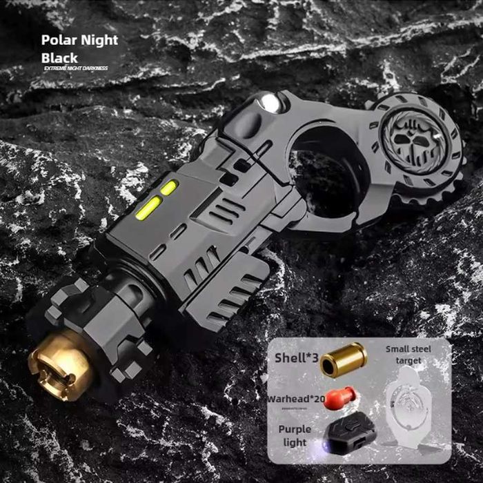 EDC Фіджет іграшка пістолет з вистрілюючою кулею та гільзою Fidget Toy антістрес для офісу клацалка (чорний)