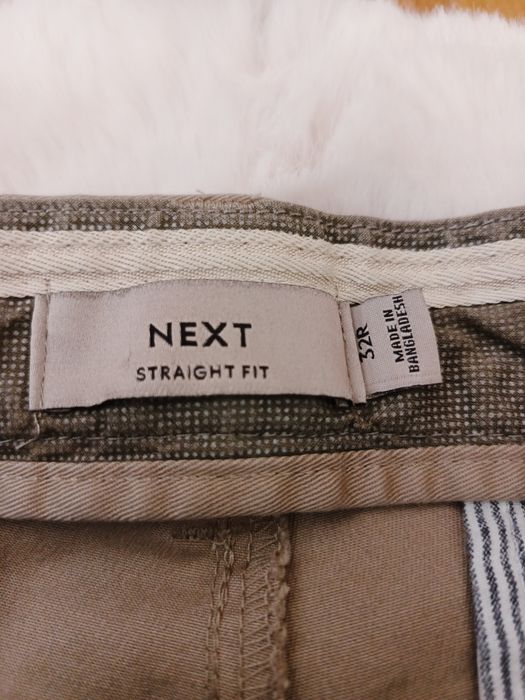 Spodnie chino, Next, W32, L31, popielaty brąz, 98% bawełna