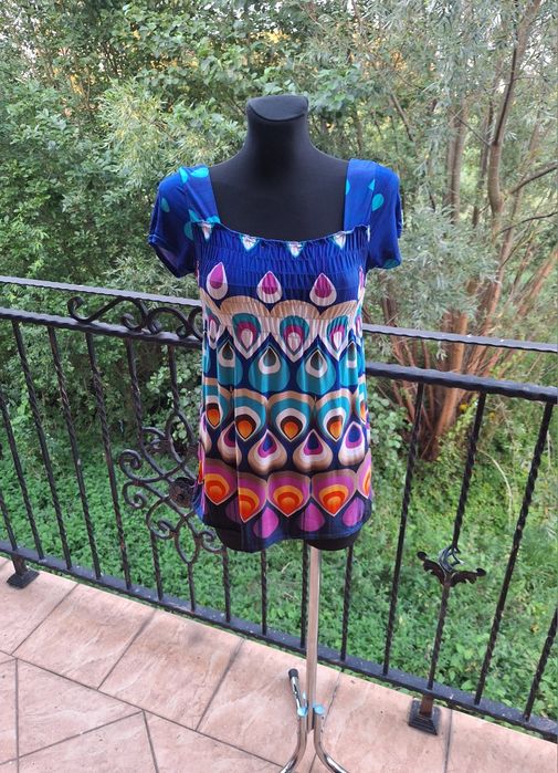 Letnia bluzka damska boho casual nowoczesny design modne wzory M/L