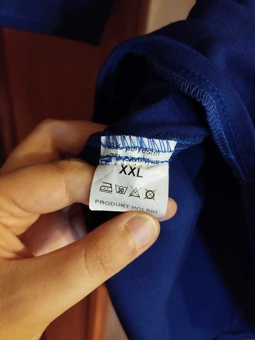 Krótka granatowa sukienka hiszpanka z falbaną rozmiar XL