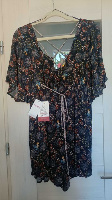 Zwiewne spodnium / kombinezon PULL&BEAR rozm. S, kwiecisty wzór, NOWE