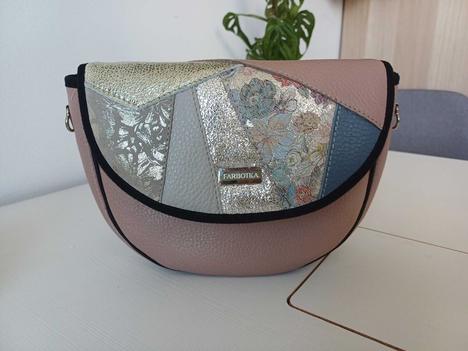 Farbotka Luna Brudny Róż Skóra Naturalna Pasek 3 Klapki