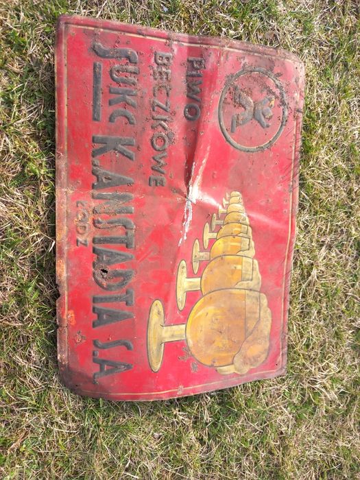 Oryginalny stary  przedwojenny  szyld reklama  browar Anstad Łódź