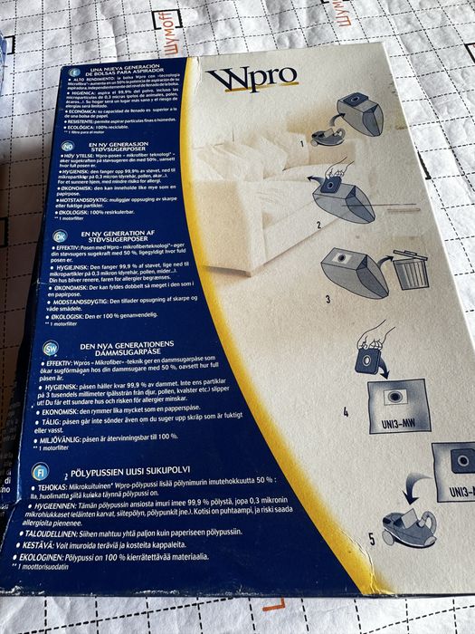 Wpro UNI3-MW мішки для пилосмока 5 мм 23,5 мм 16,5 мм