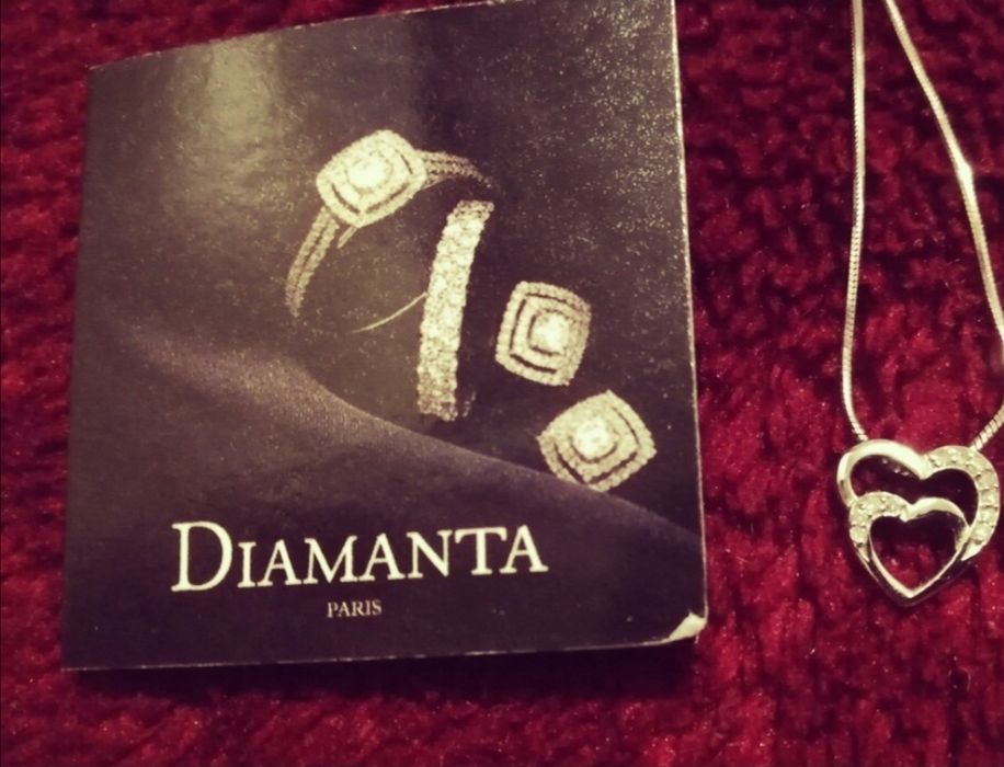 Кулон зі справжніми діамантами Diamanta Paris 375 проби  біле золото.