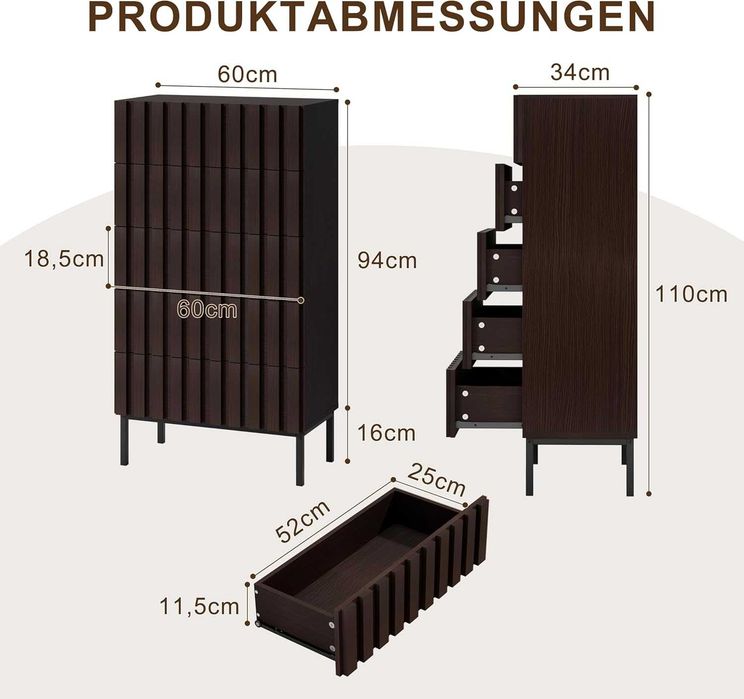 Nowa komoda / BAMBUSOWA / regał / szafka / szuflada / 60x34x110/ W207!