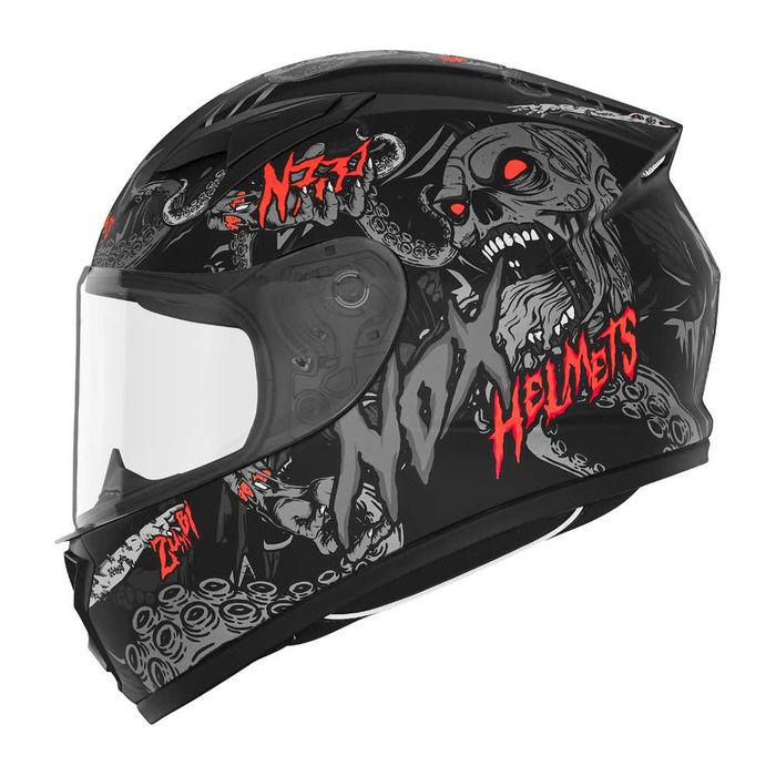 Kask Dziecięcy Junior NOX Biały i Czarny Na motor ATV Quad Cross