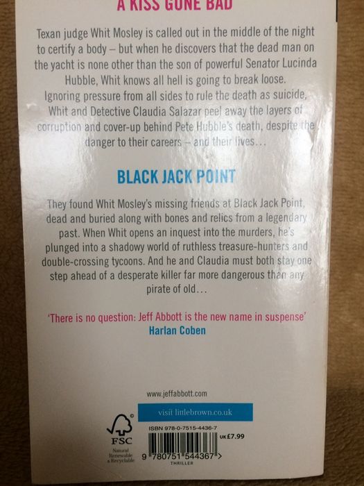 Jeff Abbott, A Kiss Gone Bad & Black Jack Point, po angielsku