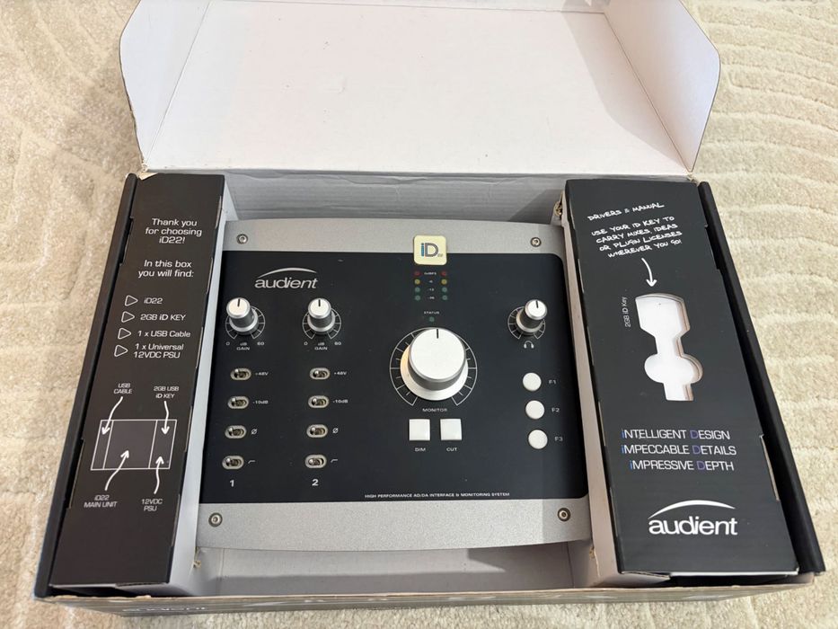 Audient iD22 — Interface de Áudio Profissional — Excelentes Prés & Conversores