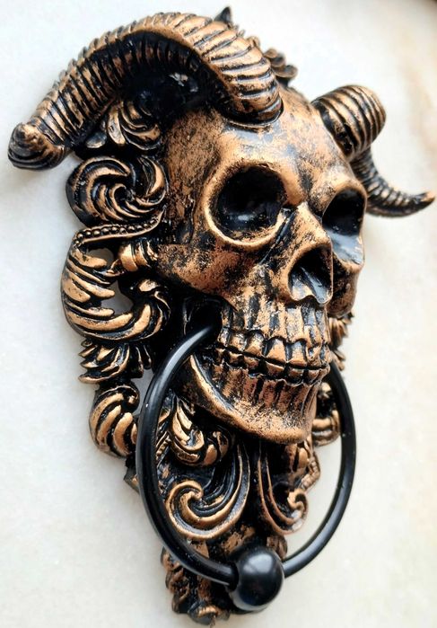 Aldraba Porta Puxador Batente Skull