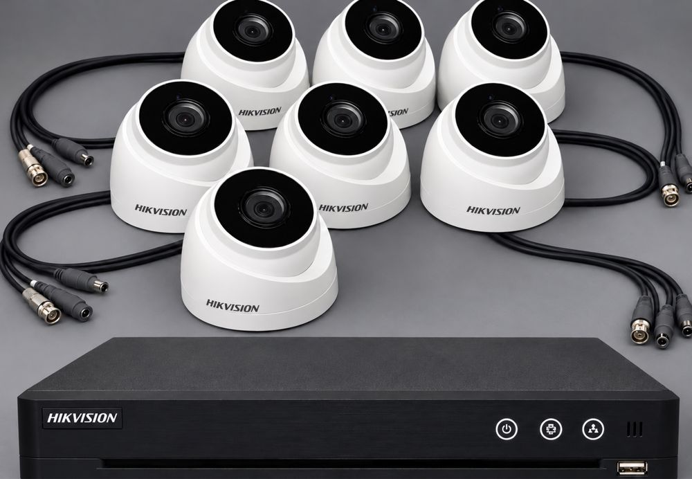 Rejestrator Hikvision DS-7208HQHI-K1 plus 7 kamer do monitoringu