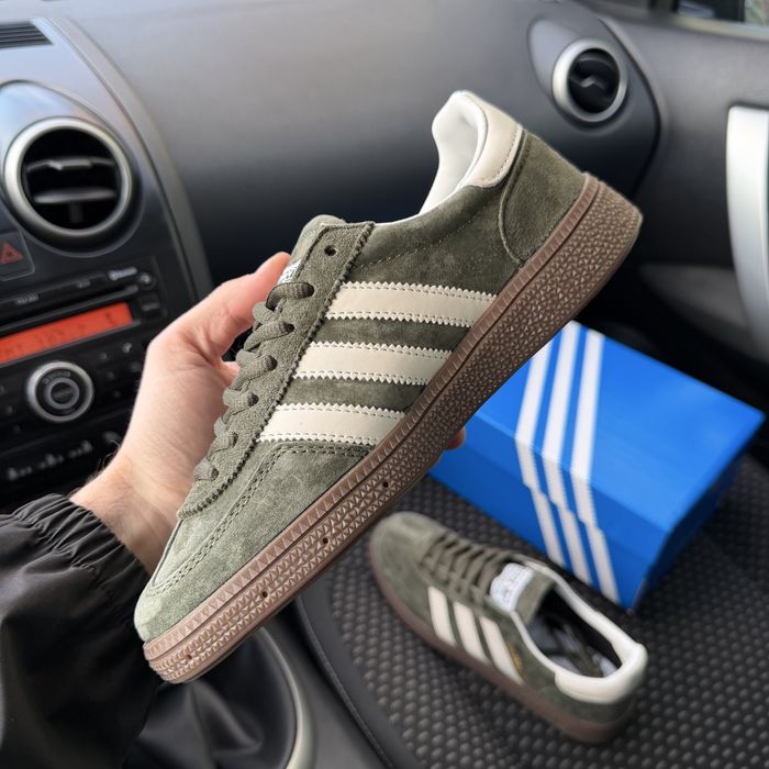 Чоловічі жіночі кросівки адідас спезиал хакі Adidas Spezial Khaki white замша