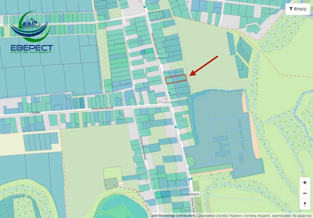 Продаж фасадної зем. ділянки в с. Новостав на вул. Шевченка!