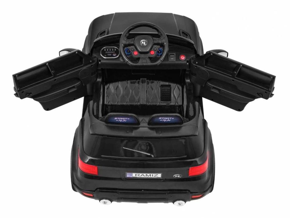 Auto autko Pojazd Start Run Czarny samochód na akumulator elektryczny