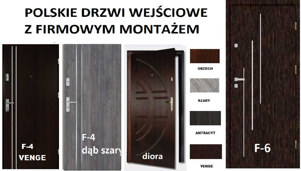 Drzwi WEJŚCIOWE zewnętrzne-wewnątrzklatkowe  do mieszkania  Z MONTAŻEM