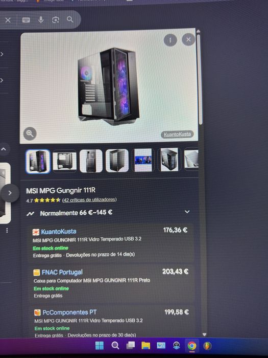 Caixa atx MSI MPG gungnir 11R preta com 4 coolers