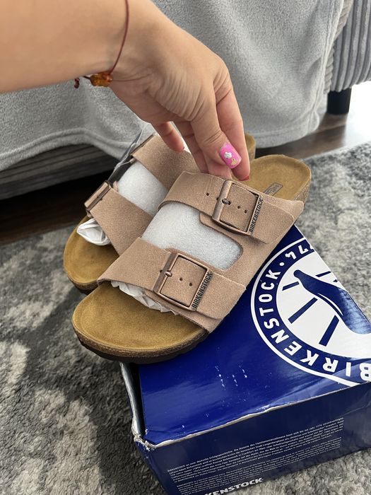 Klapki birkenstock 38 nude bezowe damskie nowe