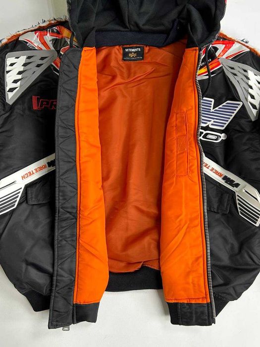 Vetements Black Navy Alpha Industries Racing Bomber бомбер куртка S M