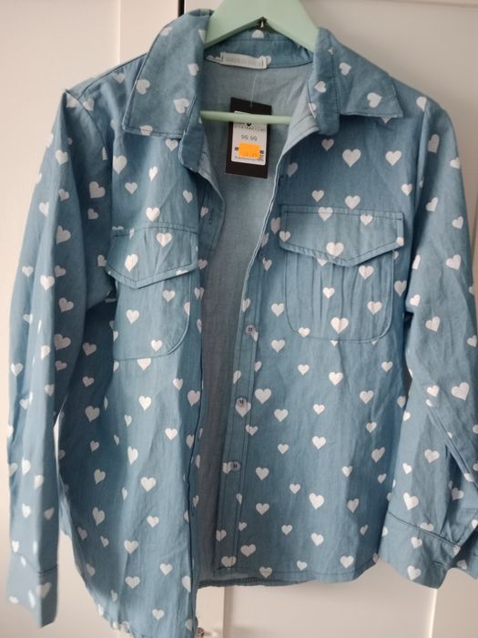 Koszula jeans w serca M